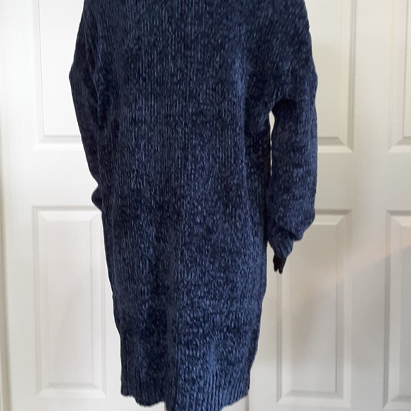 EMORY Chenille Long Line Cardigan Midnight Blue - Picture 4 of 10